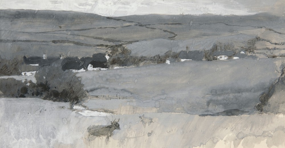 Landscape with cow in foreground