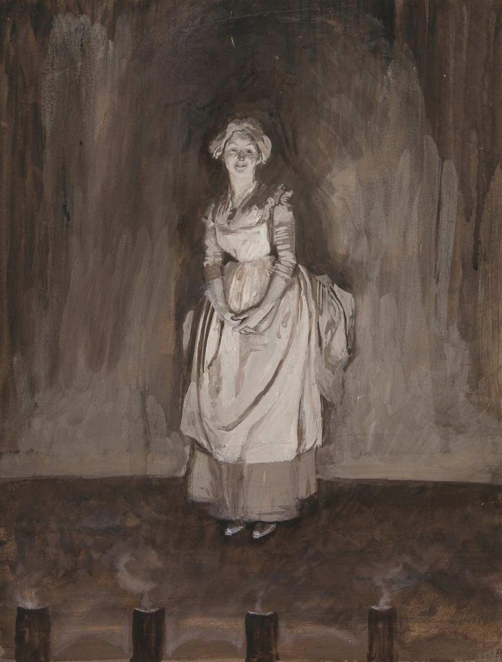Study for Epilogue, illustration for Oliver Goldsmith’s She Stoops to Conquer