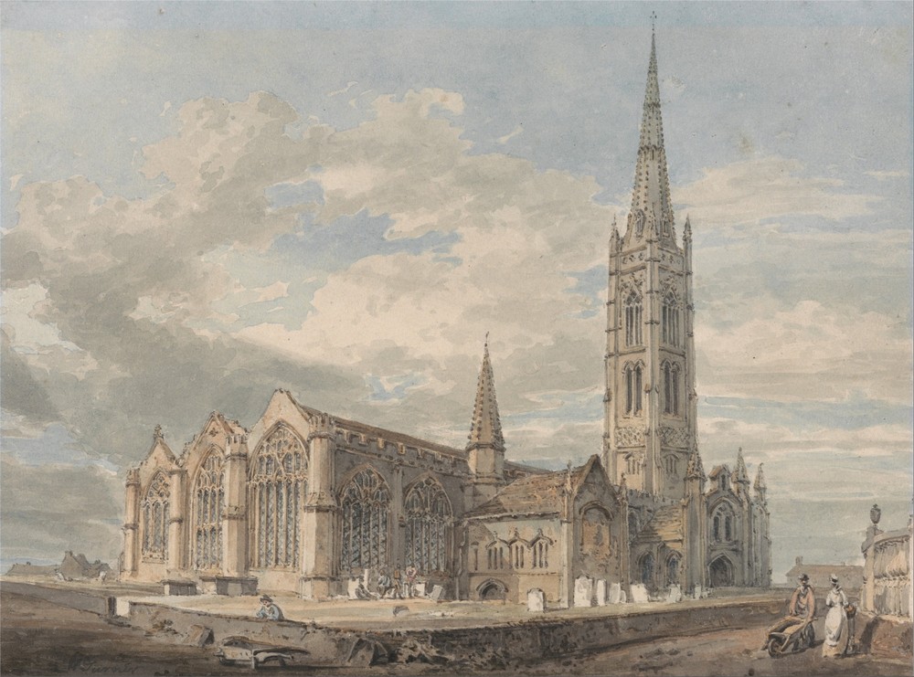 North East View of Grantham Church, Lincolnshire (ca. 1797)