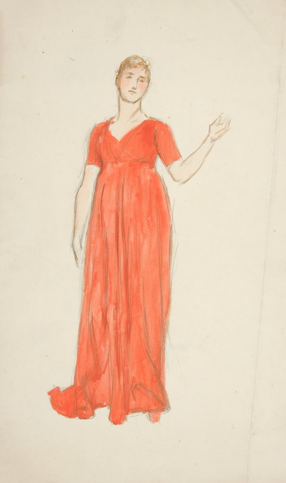 Sketch of a woman – costume study for a play