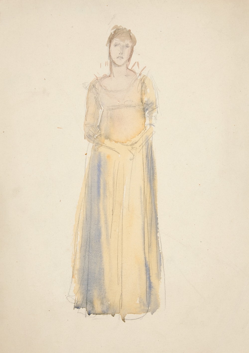 Sketch of a woman (dressed in yellow)