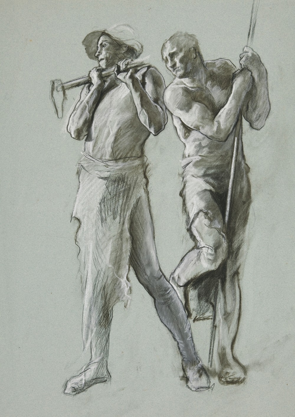 Figure study for ‘The Spirit of Vulcan, Genius of the Workers in Iron and Steel,’ lunette in the rotunda of the Pennsylvania State Capitol at Harrisburg