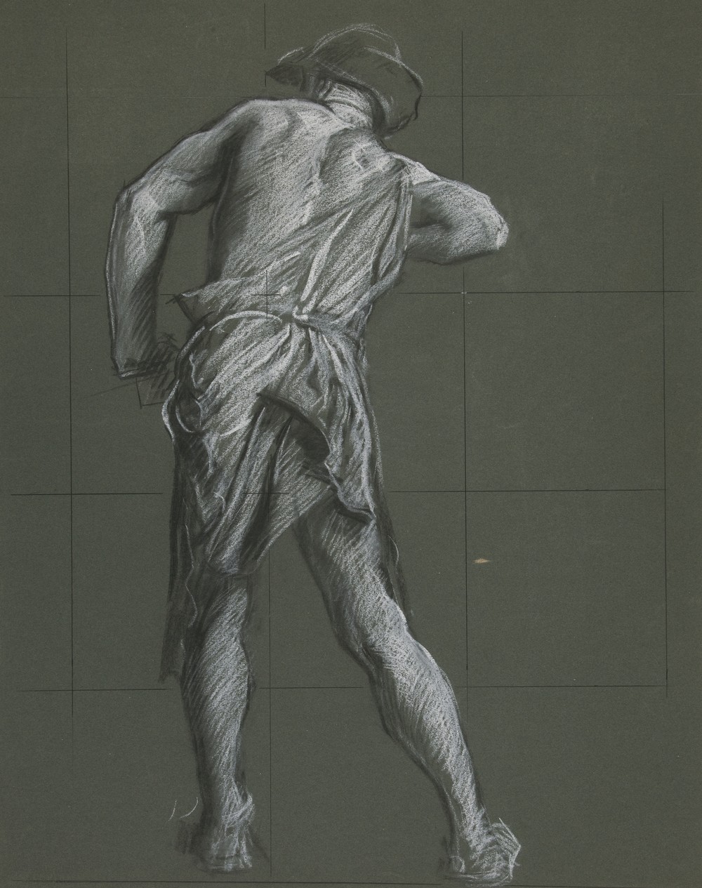 Figure study for ‘The Spirit of Vulcan, Genius of the Workers in Iron and Steel,’ lunette in the rotunda of the Pennsylvania State Capitol at Harrisburg