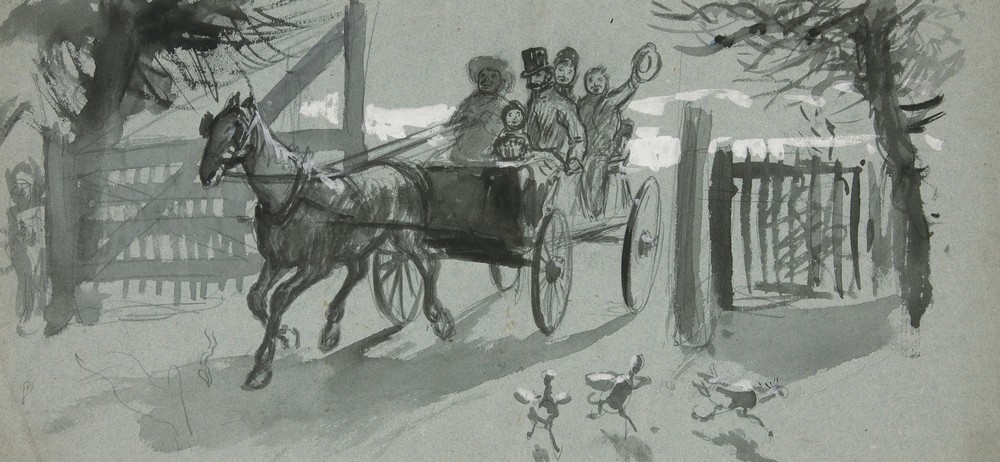 Group of people in an open cart