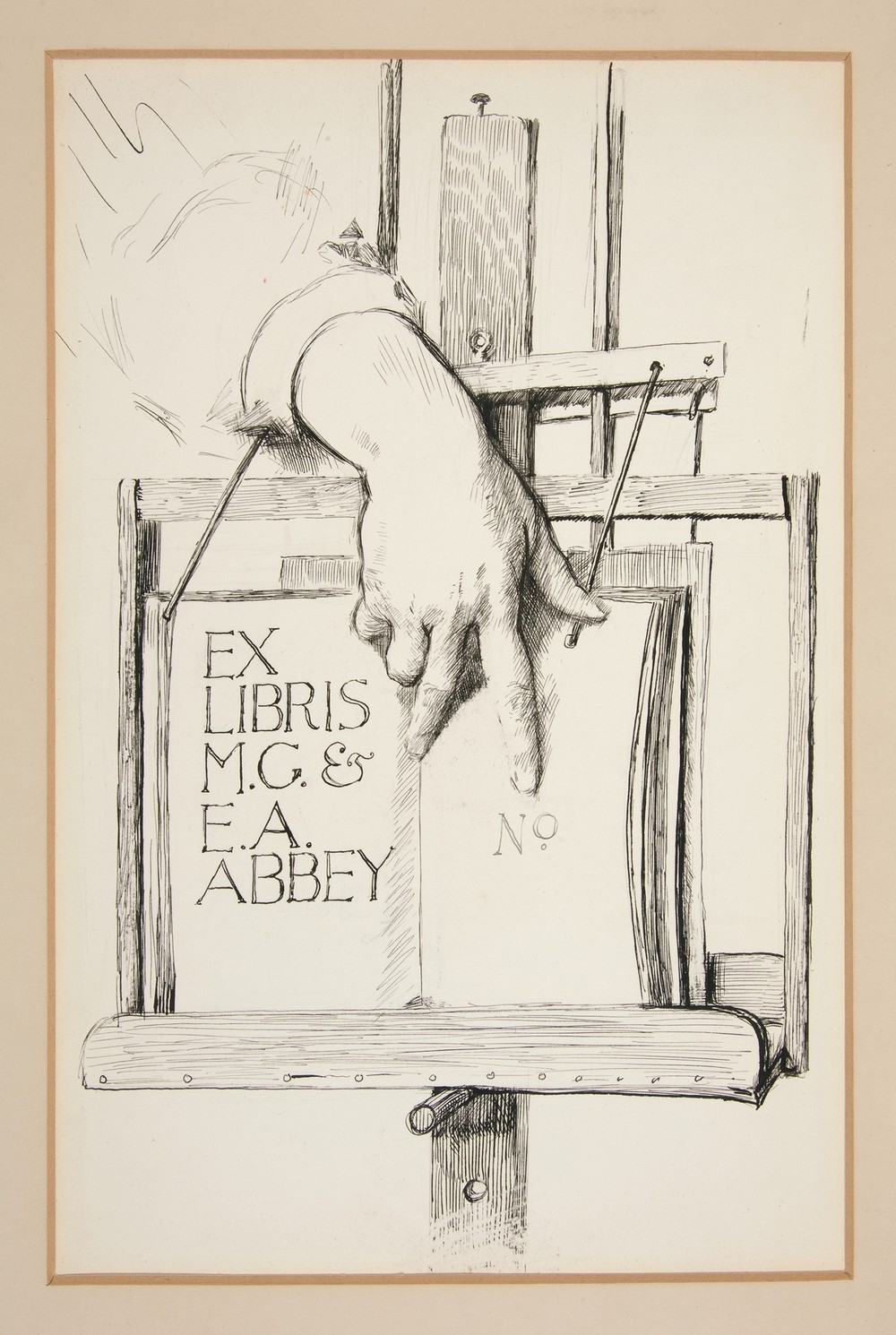 Sketch for Ex Libris; M.G. & E.A. Abbey