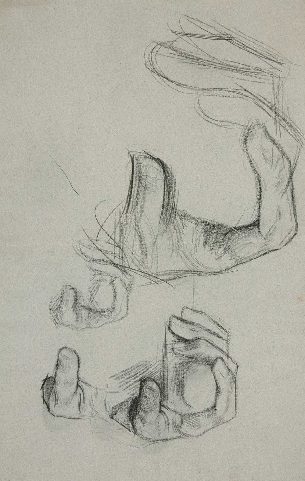 Sketch of hand clasping a cane