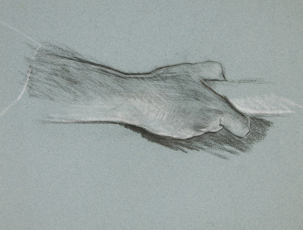 Sketch of one hand grasping a pole