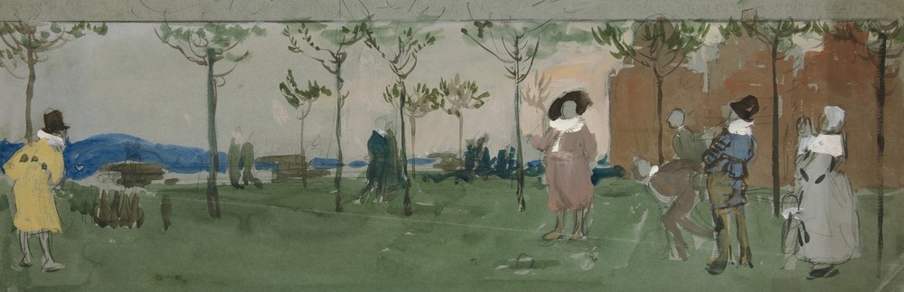 Study for ‘A Game of Bowls’ (Hotel Amsterdam mural project, 1889)