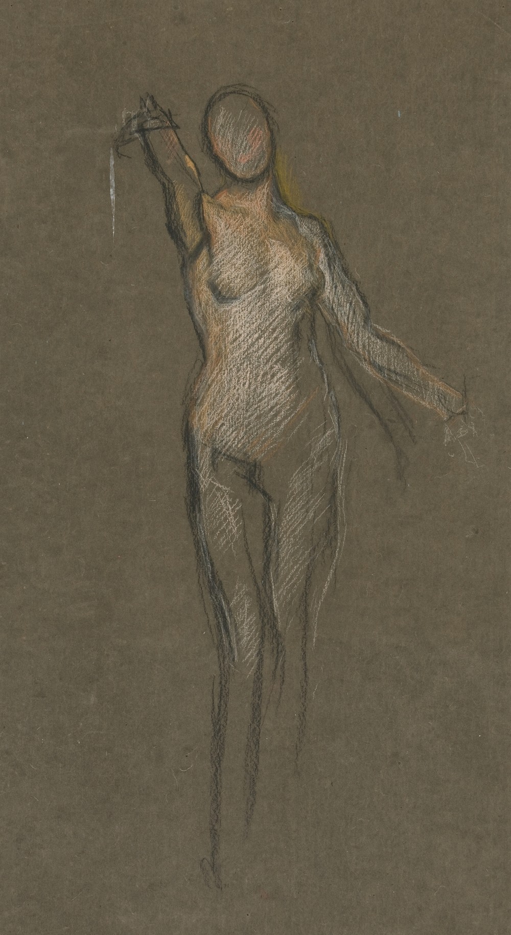 Study for central figure in ‘Spirit of Religious Liberty…guiding the ships’ mural at the state capitol building in Harrisburg, Pennsylvania