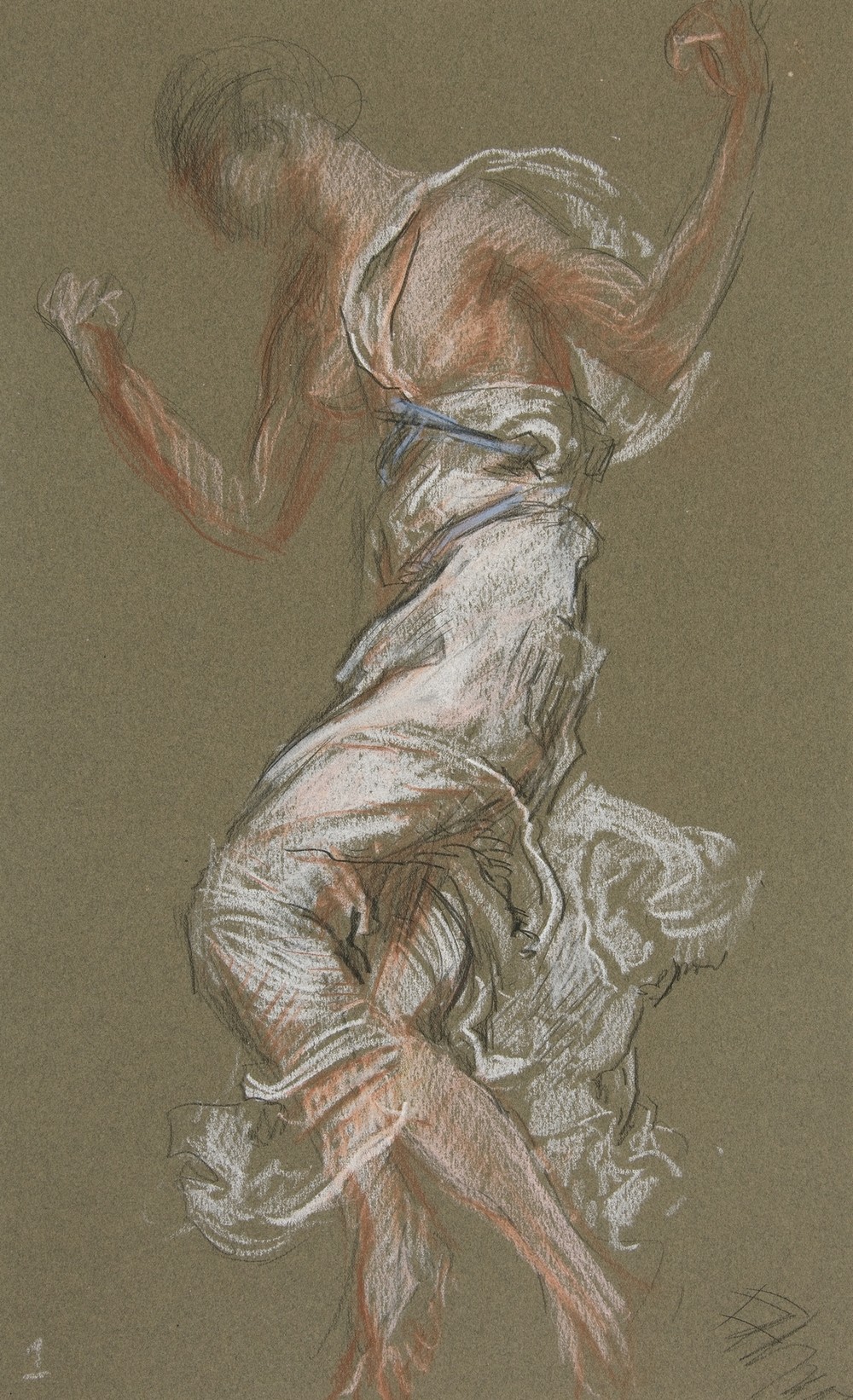 Study for figure of 1 pm in ‘The Hours’ ceiling at the state capitol building in Harrisburg, Pennsylvania