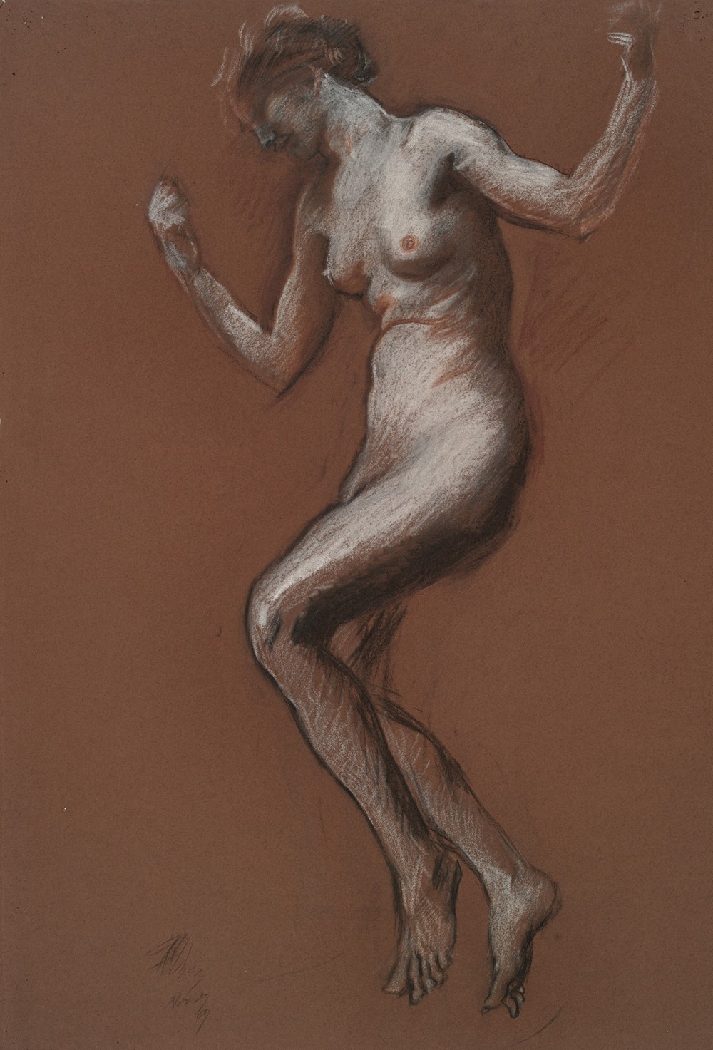 Study for figure of 1 pm in ‘The Hours’ ceiling mural, House Chamber, Pennsylvania State Capitol at Harrisburg