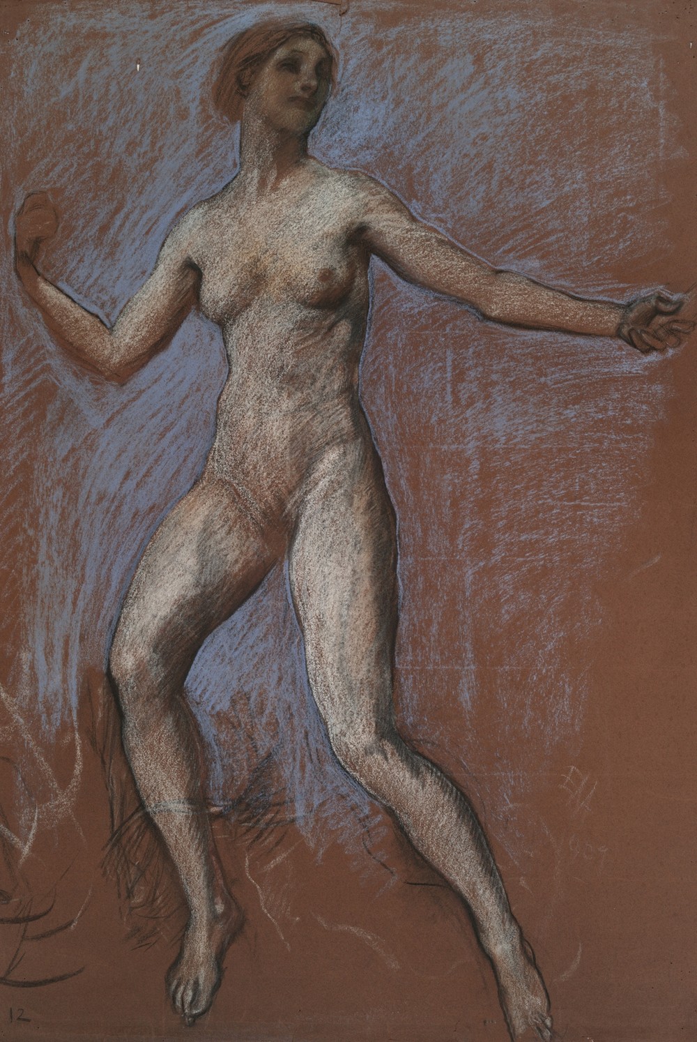 Study for figure of 12 noon for ‘The Hours’ ceiling at the state capitol building in Harrisburg, Pennsylvania