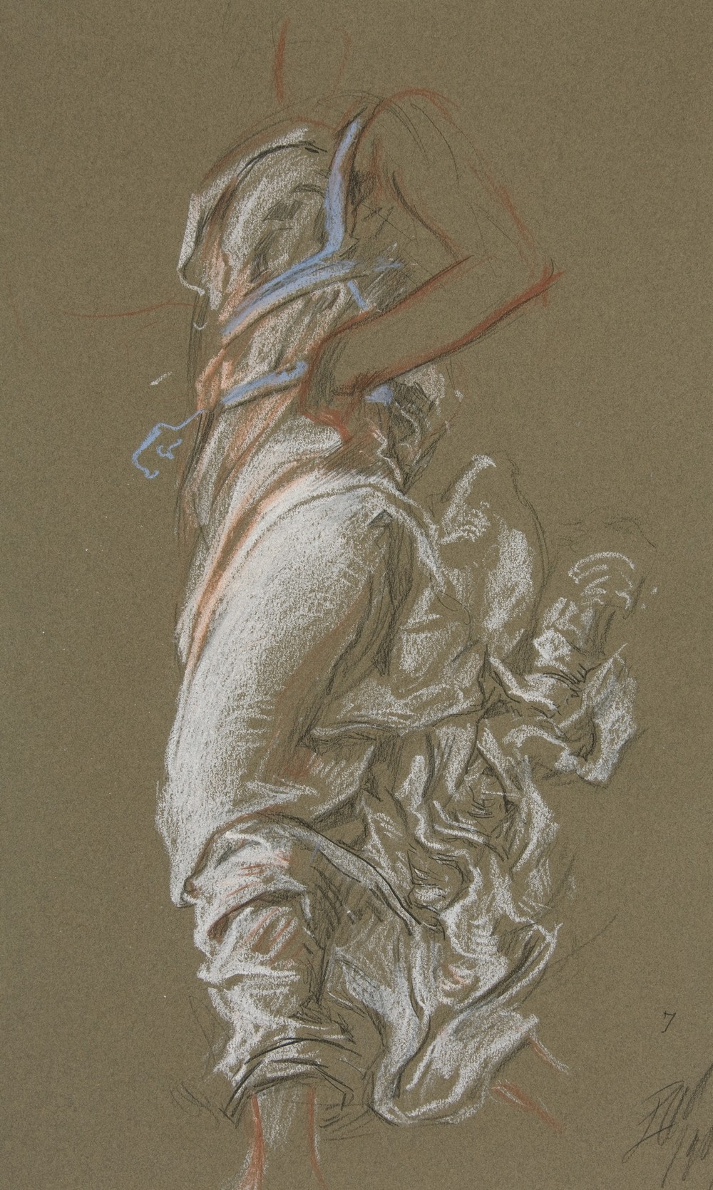 Study for figure of 7 am in ‘The Hours’ ceiling at the state capitol building in Harrisburg, Pennsylvania