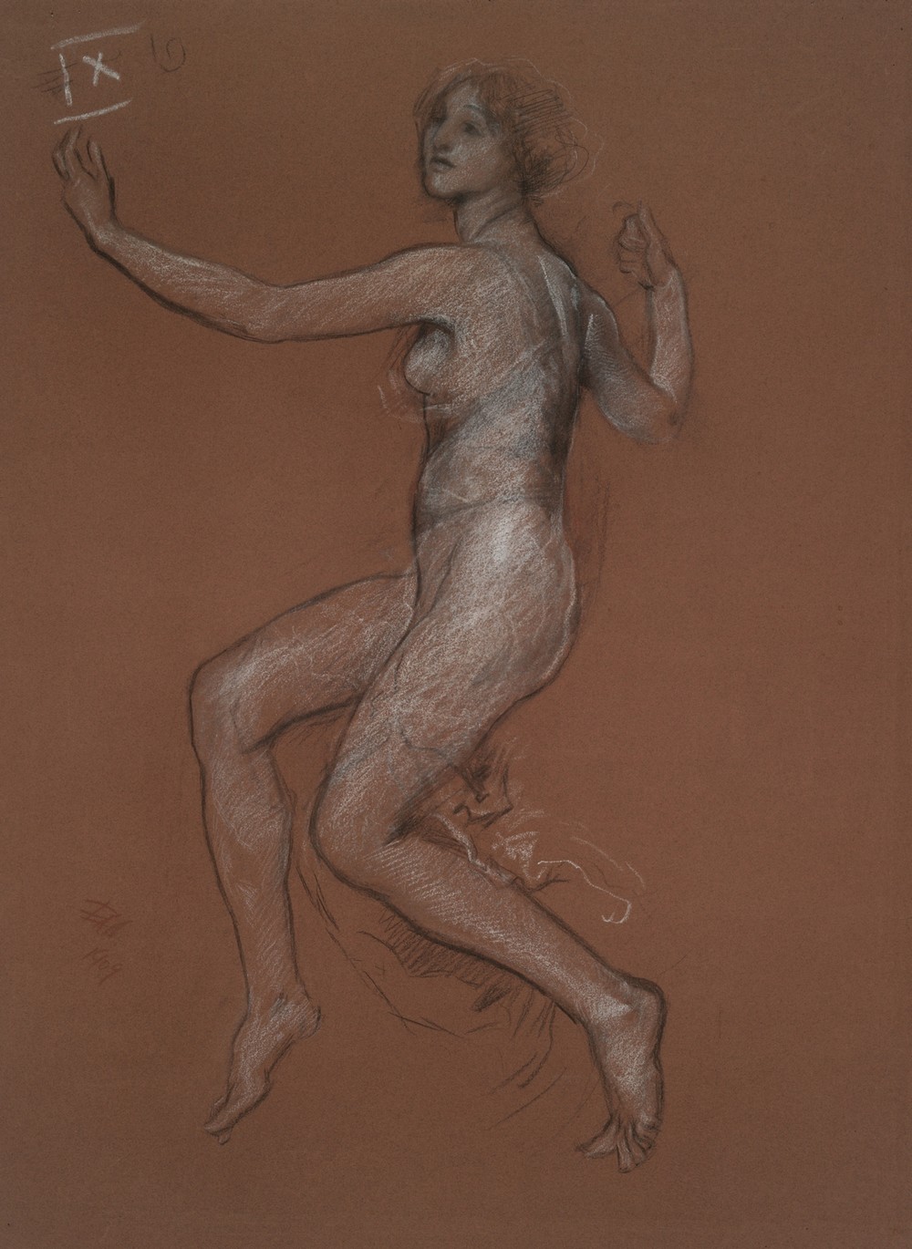 Study for figure of 9 am for ‘The Hours’ mural for the state capitol building in Harrisburg, Pennsylvania