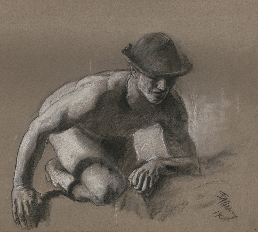 Study for figure of miner in ‘Science Revealing the Treasures of the Earth’ mural at the state capitol building in Harrisburg, Pennsylvania