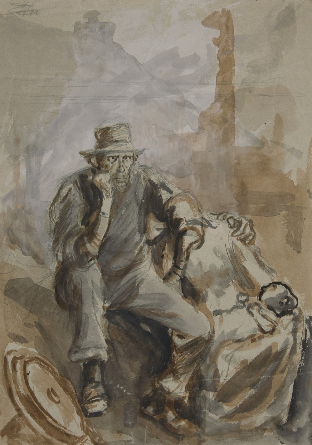 Study for ‘The Frenzy, and what came of it’ – [comment on riots and strikes in Pittsburgh and Chicago]