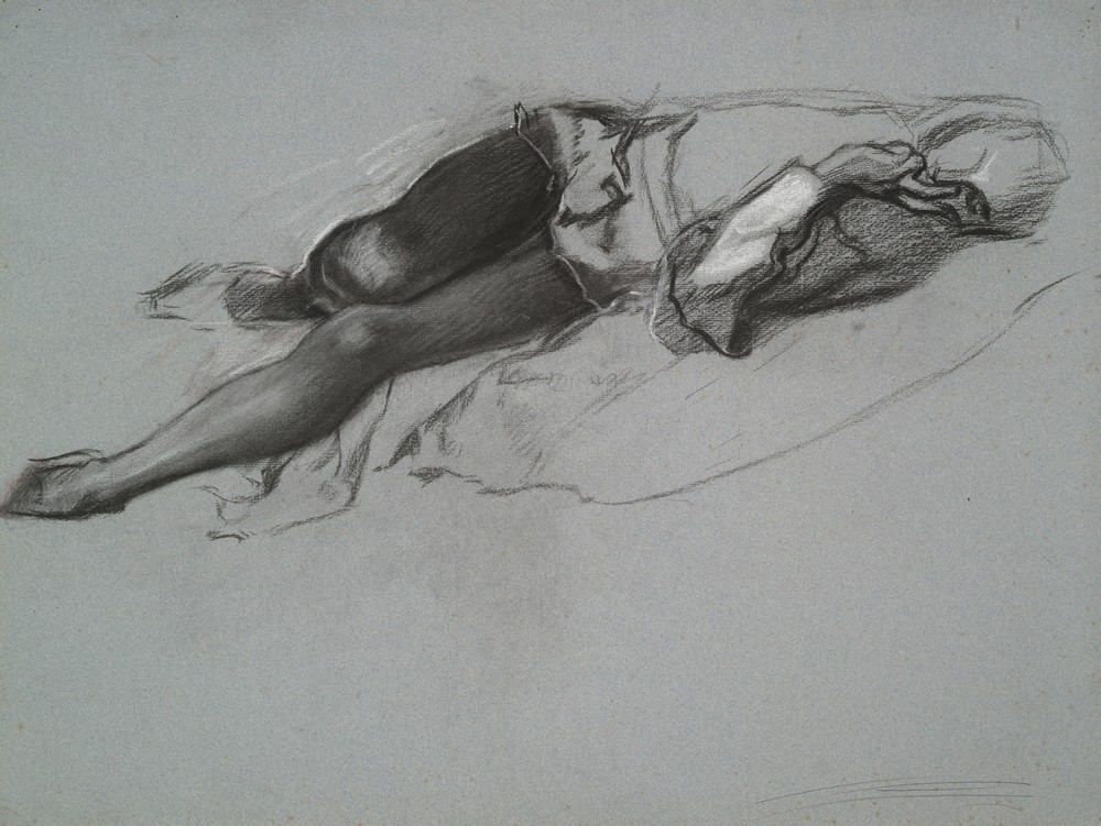 Study for the reclining figure of Hamlet, from The Play Scene, Hamlet, act 3, scene 2