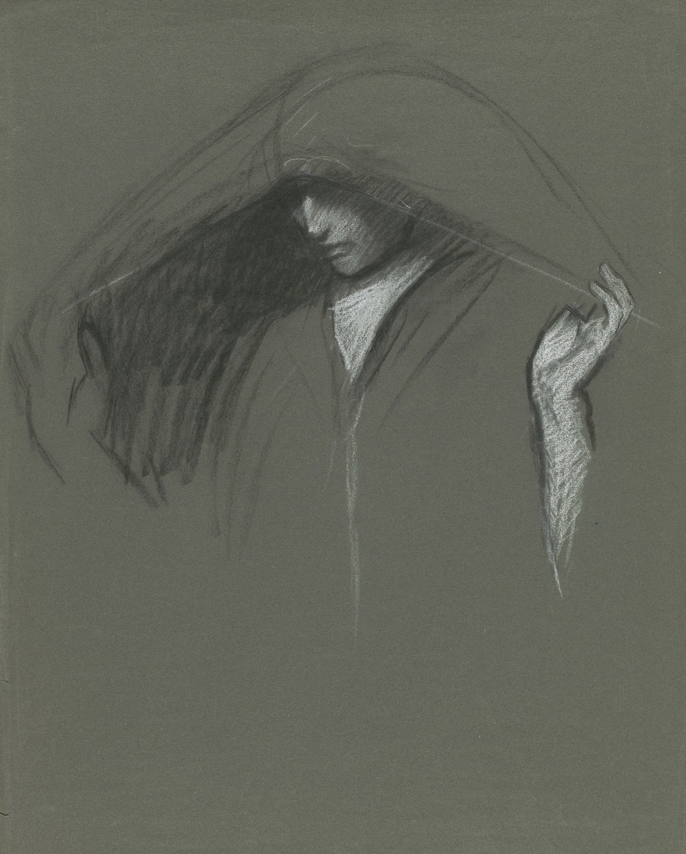 Study of draped head of ‘A Mary for Three Marys at The Tomb’