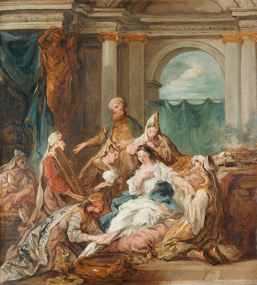 Esther at her toilet