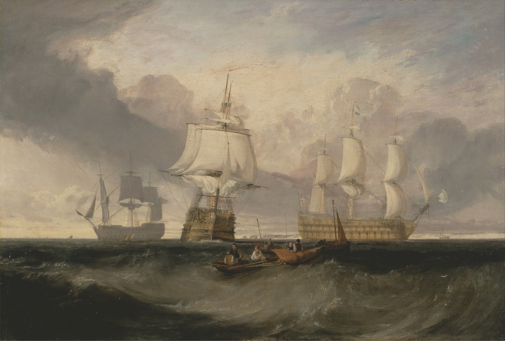 The Victory Returning from Trafalgar, in Three Positions (ca. 1806)