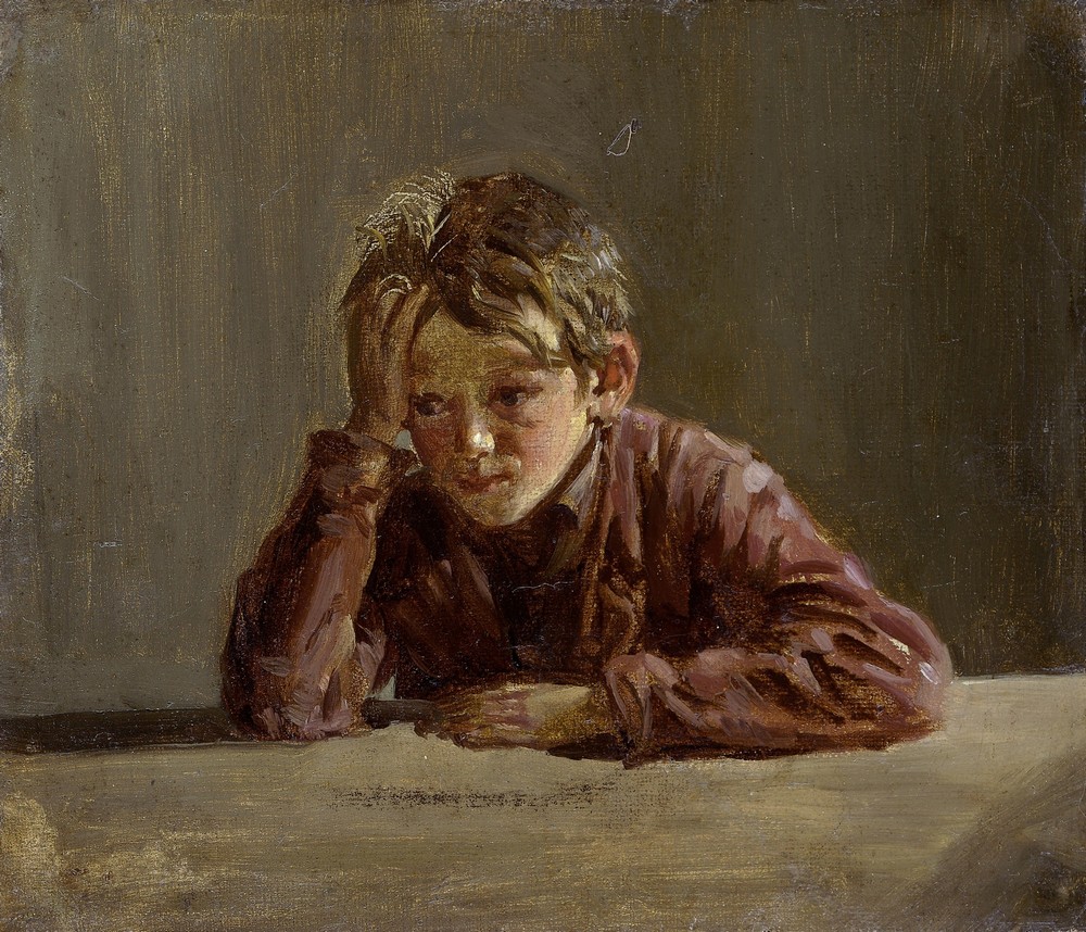 Georg, der Bruder des Künstlers, am Tisch sitzend