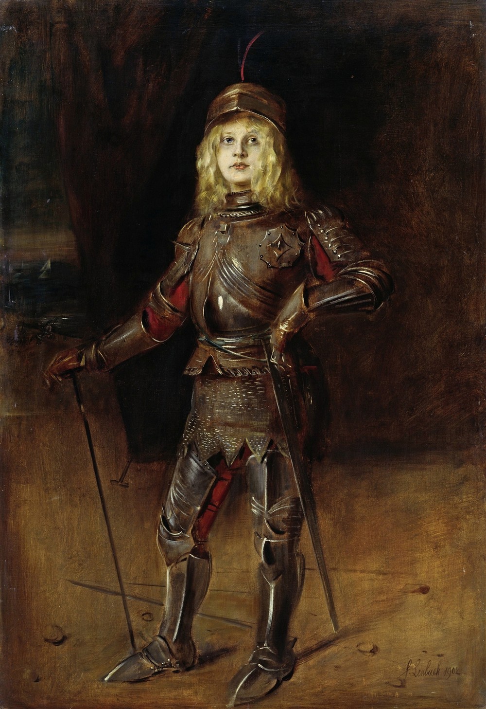Marion Lenbach in knight’s armor