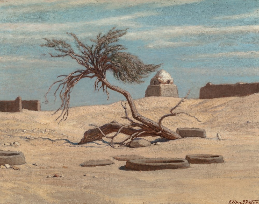 Tree and Graves on the Way to Tel El Armano, Egypt (circa 1890)