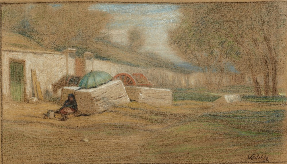 Roadside Figure and Umbrella (c. 1890)