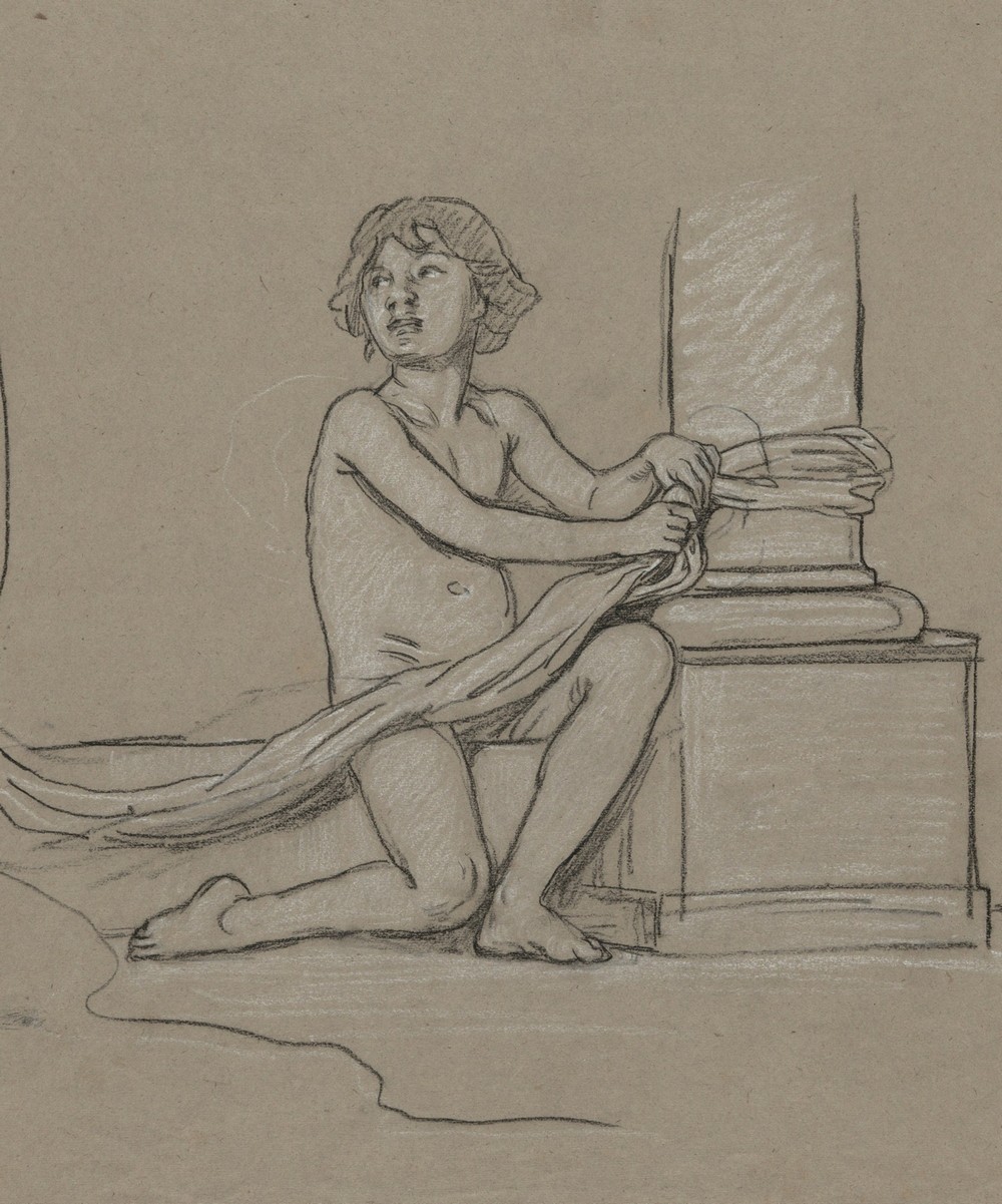 Study for Young Boy Crouching Next to Column (ca. 1893)