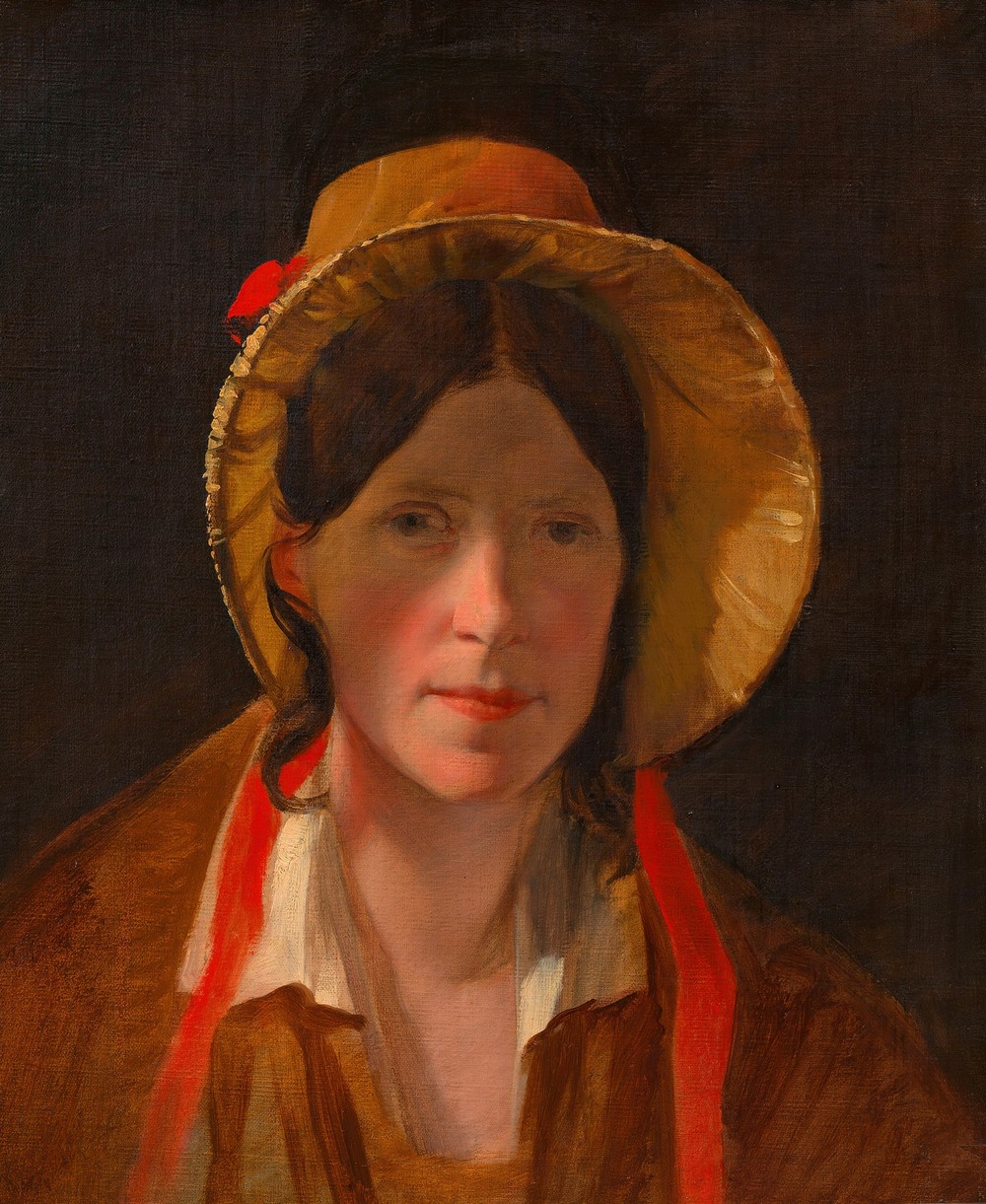 Antonie Amerling mit Florentinerhut (1. Gattin des Künstlers)