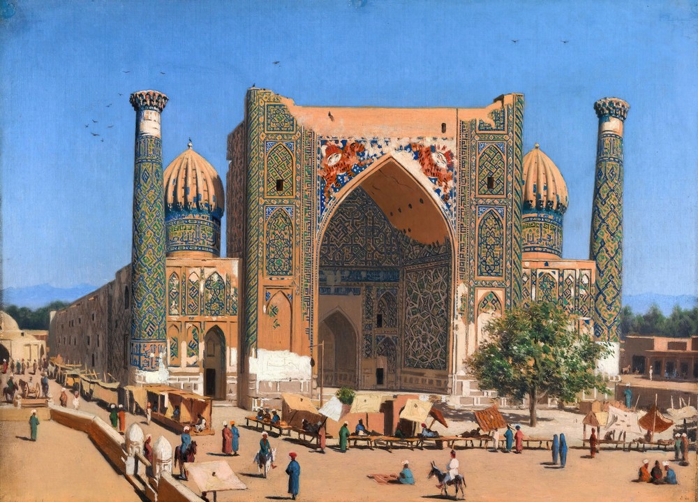 Medrasah Shir-Dhor at Registan place in Samarkand (between 1869 and 1870)