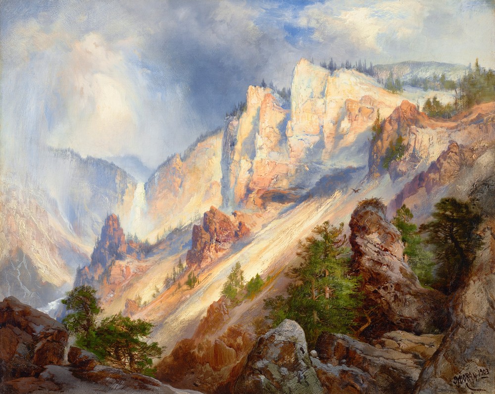 A Passing Shower in the Yellowstone Cañon