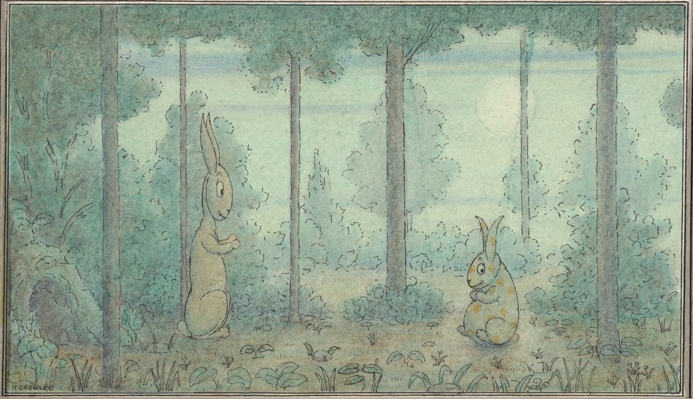 Two Rabbits in a Wood (circa 1910)