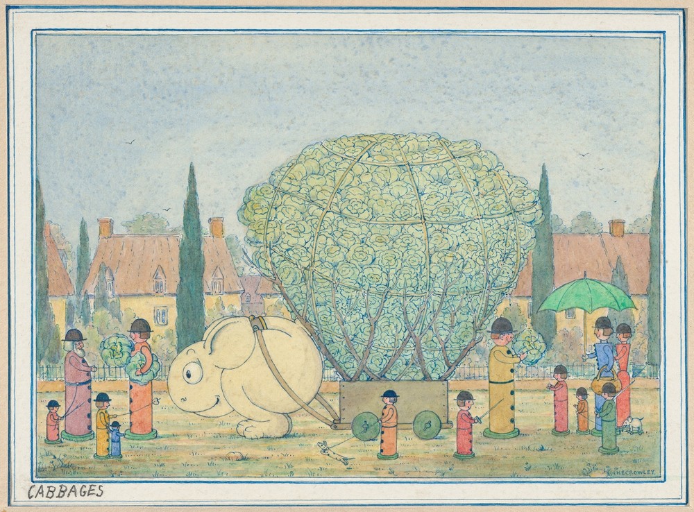 Cabbages, a ‘Wiggle Much’ design (circa 1910)