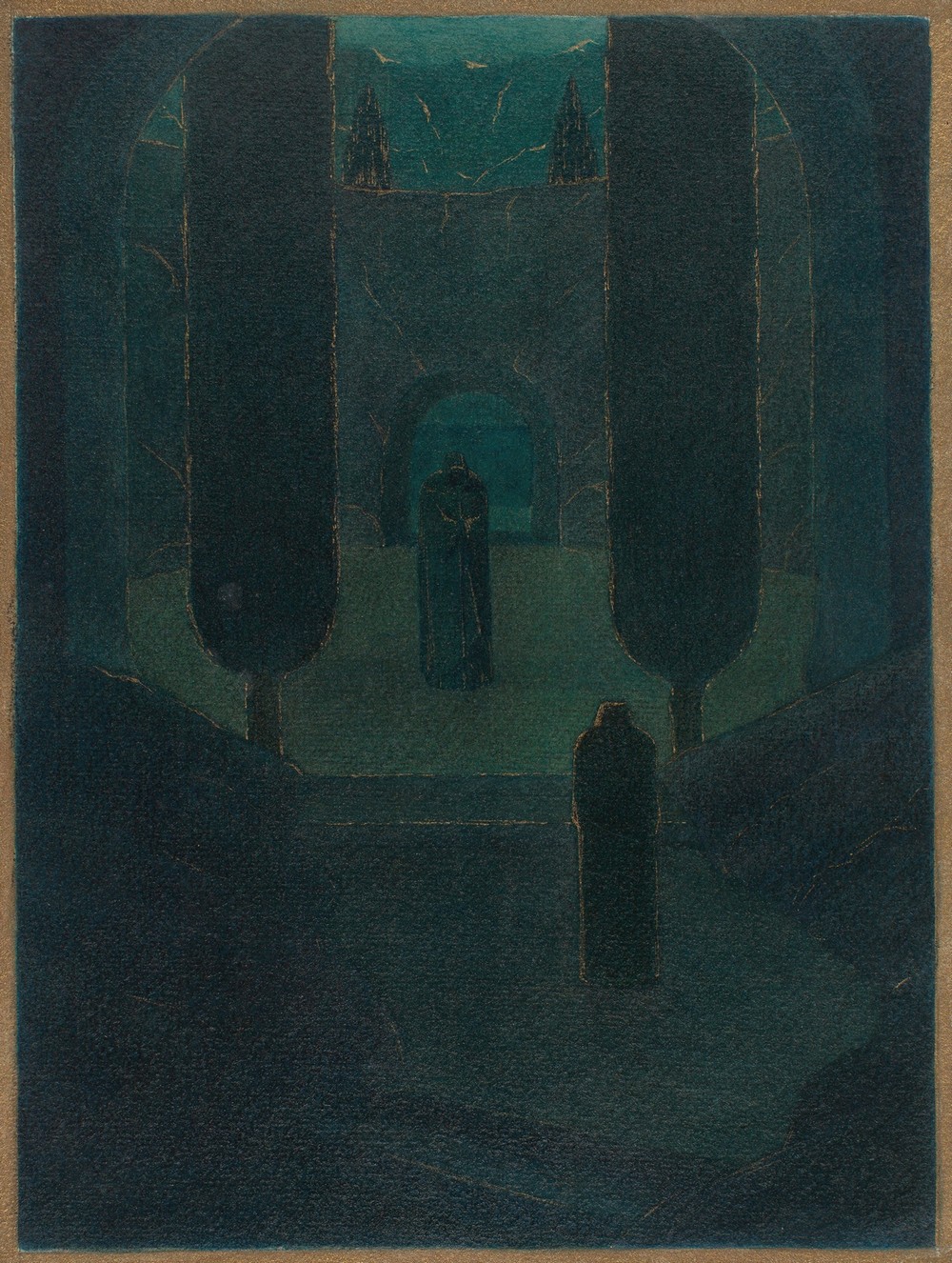 Cloaked Figures in a Dark Garden (1911–24)