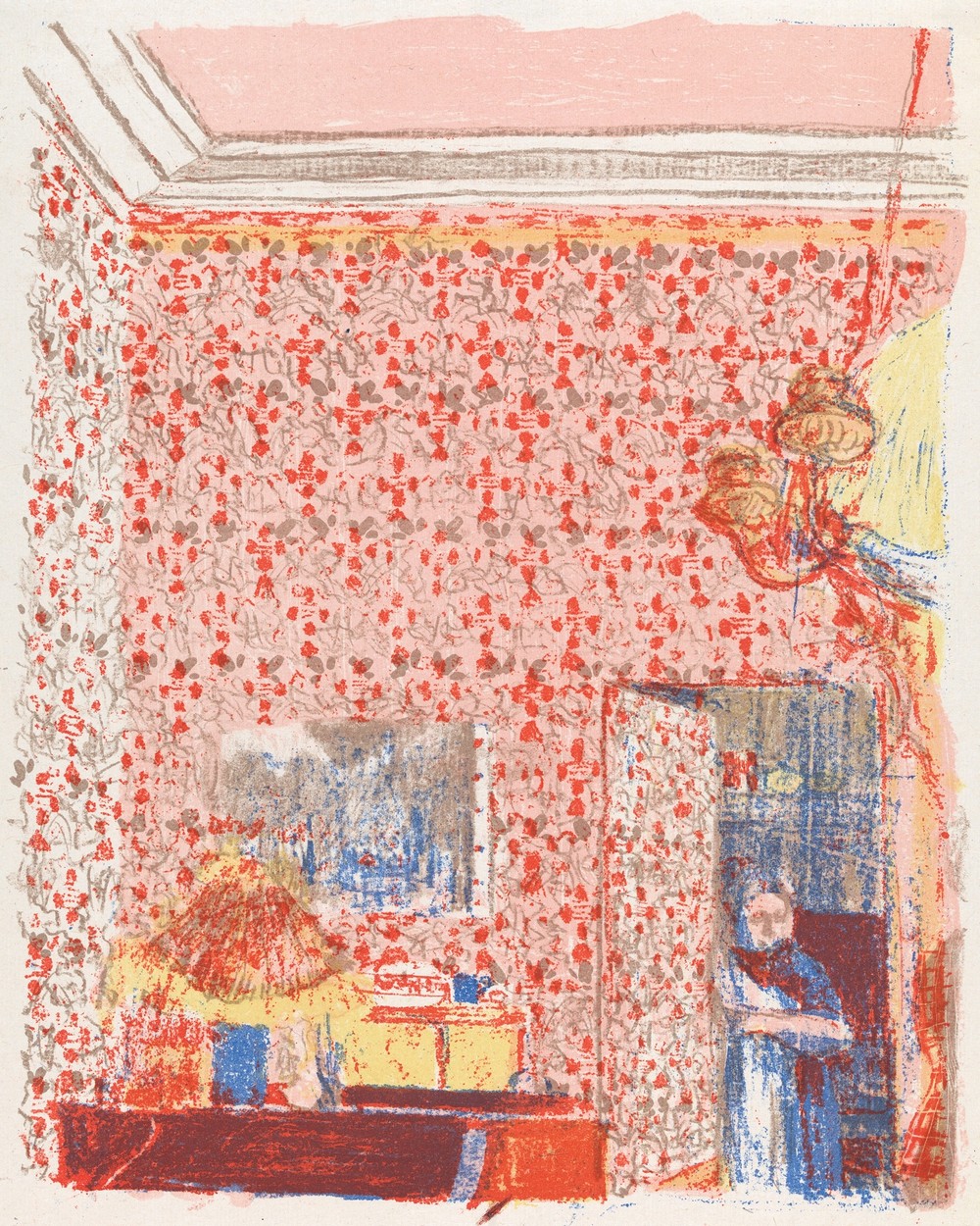 Interieur aux tentures roses I