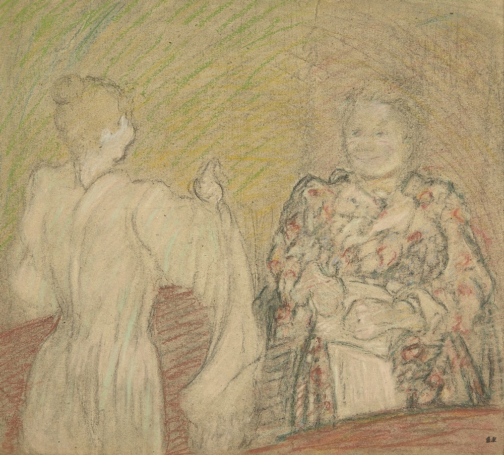 Madame Vuillard conversant avec une jeune fille (Circa 1893)