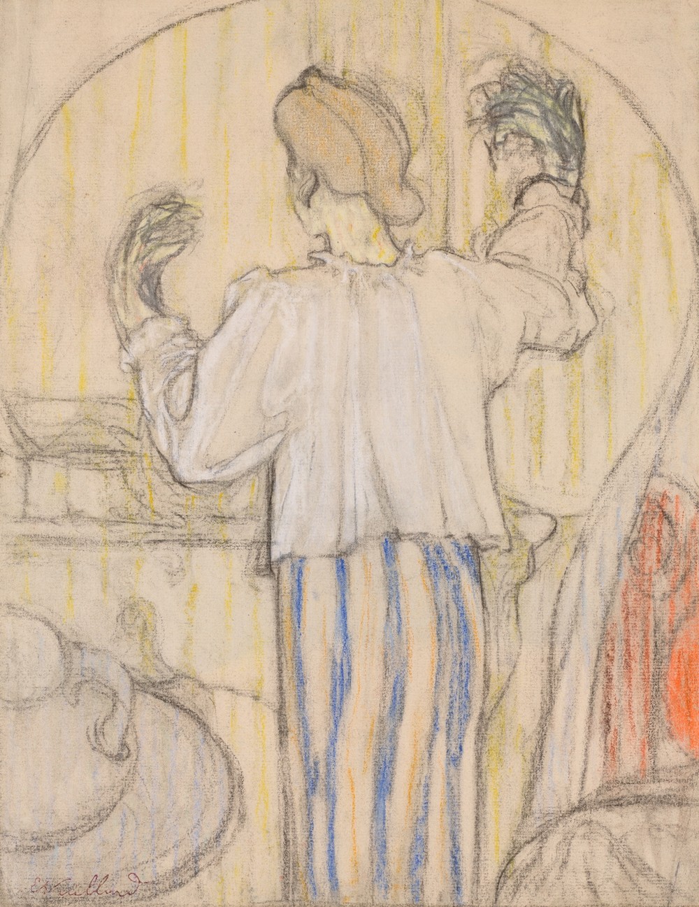 Devant le miroir (recto) (c. 1898)