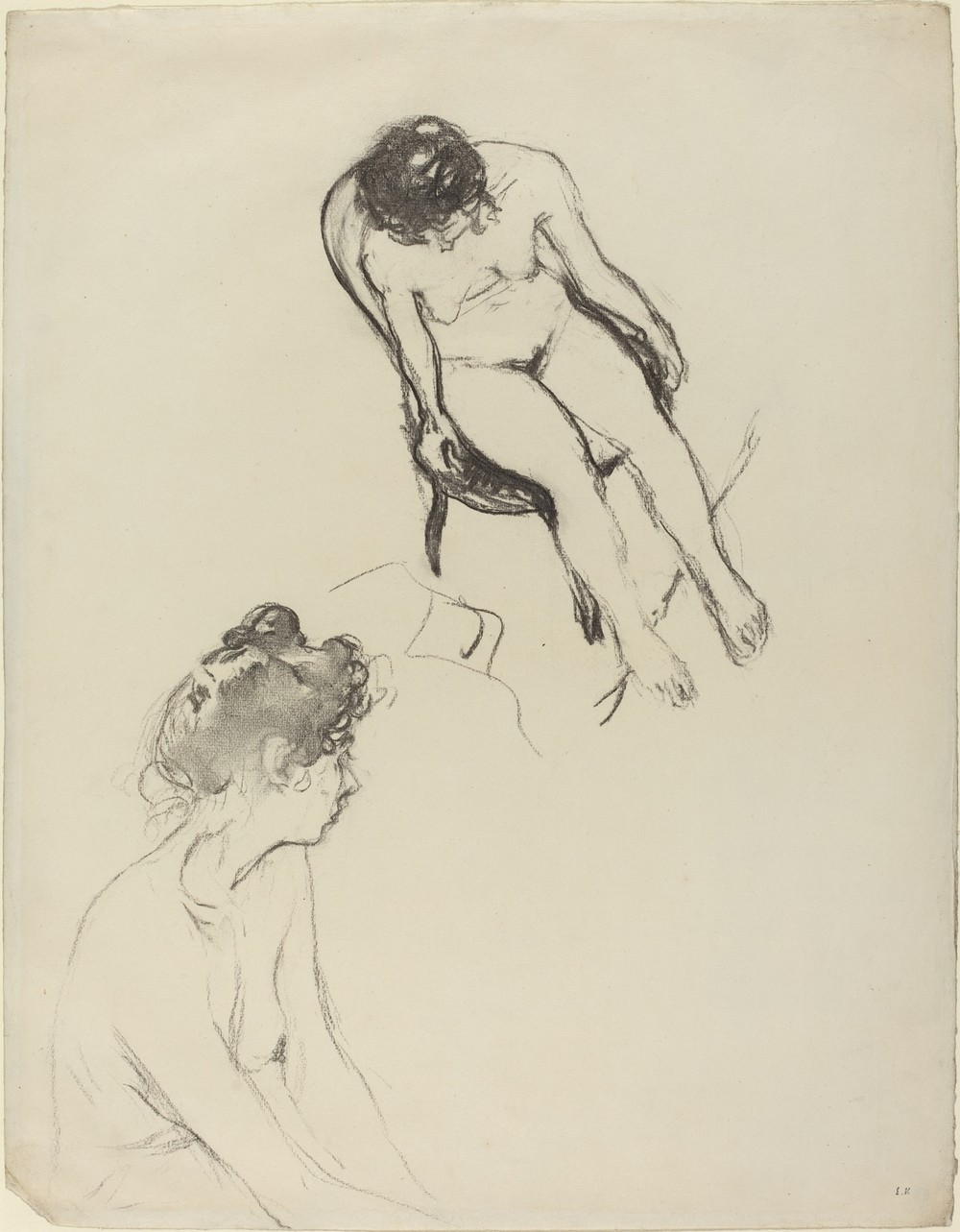 Two Nude Figure Studies (possibly 1900-1905)