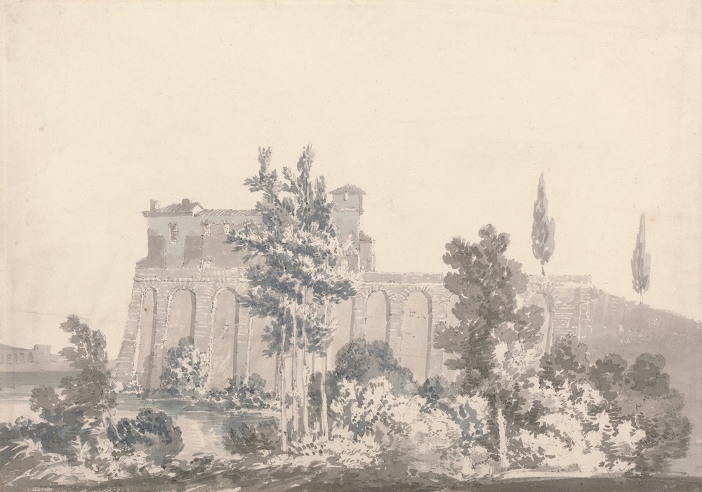 Buildings Overlooking Water, near Naples (ca. 1796)