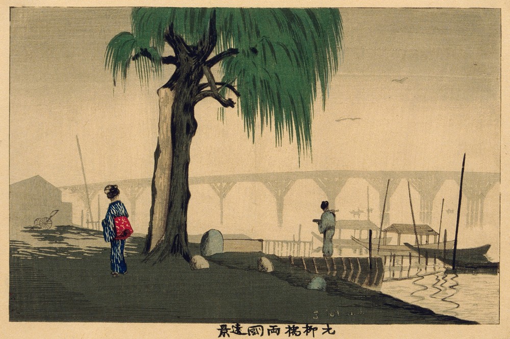 Distant View of Ryōgoku from Motoyanagi Bridge (circa 1879)