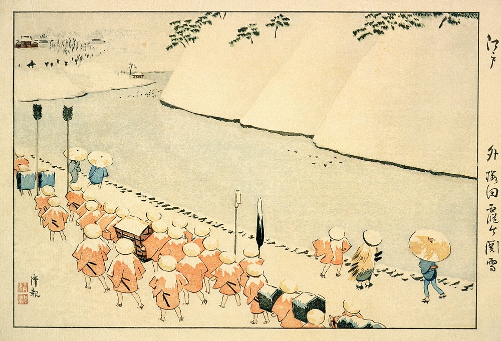 Snow at Soto-Sakurada, Kasumigaseki (circa 1884)