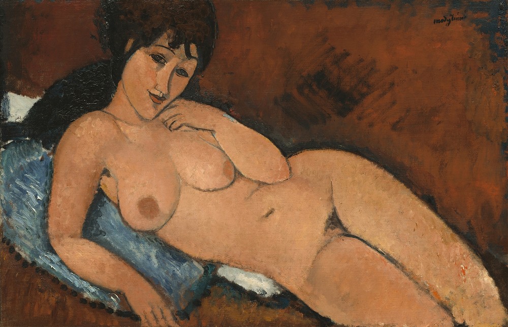 Nude on a Blue Cushion