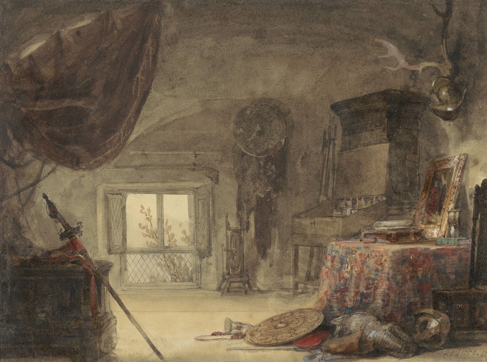 Zoldervertrek, ingericht als atelier