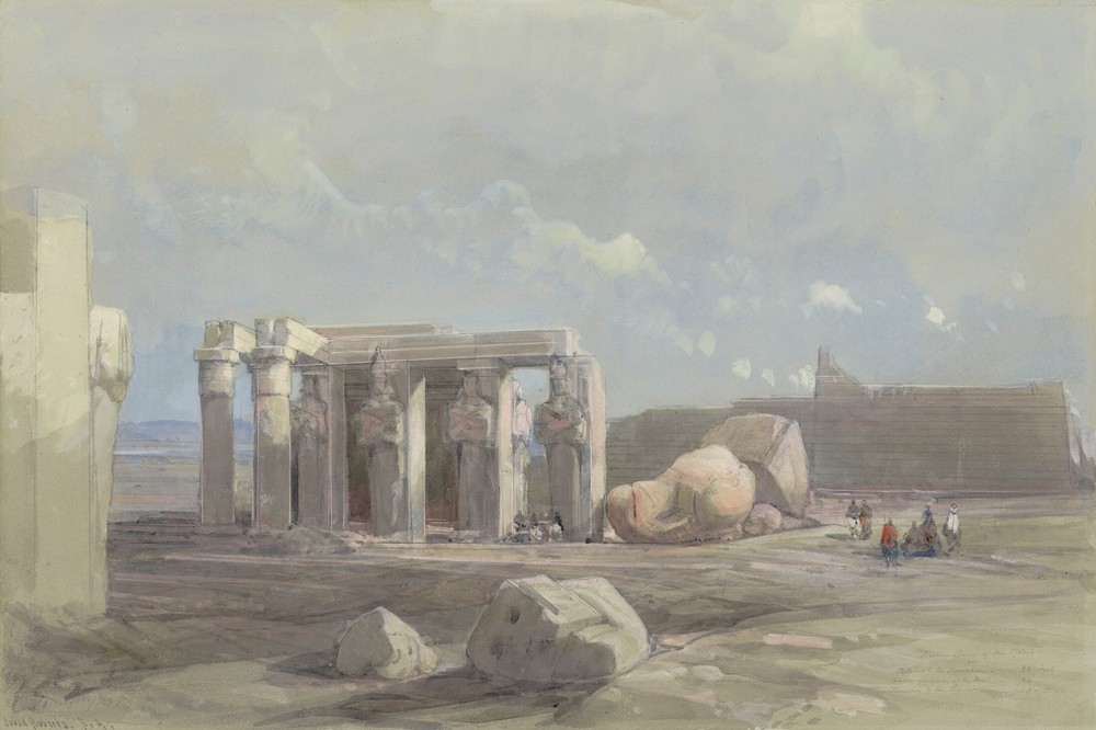 Fragments of a Colossal statue at the Memnonium, Thebes