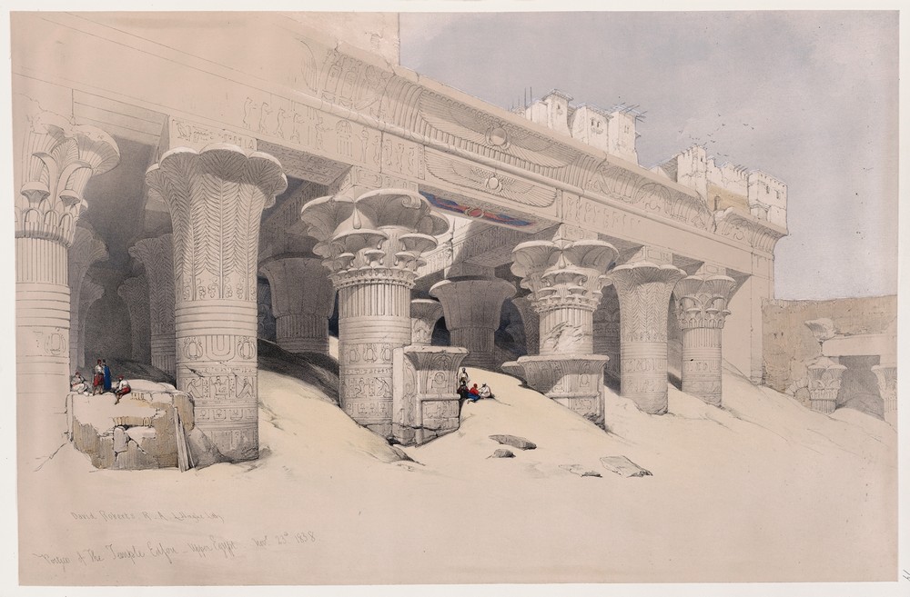 Portico of the Temple of Edfou [Idfû], Upper Egypt. Nov. 23rd, 1838.