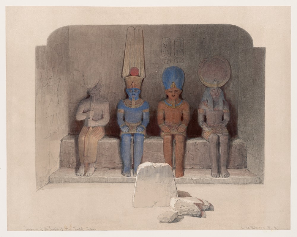 Sanctuary of the Temple of Aboo-Simbel, Nubia.