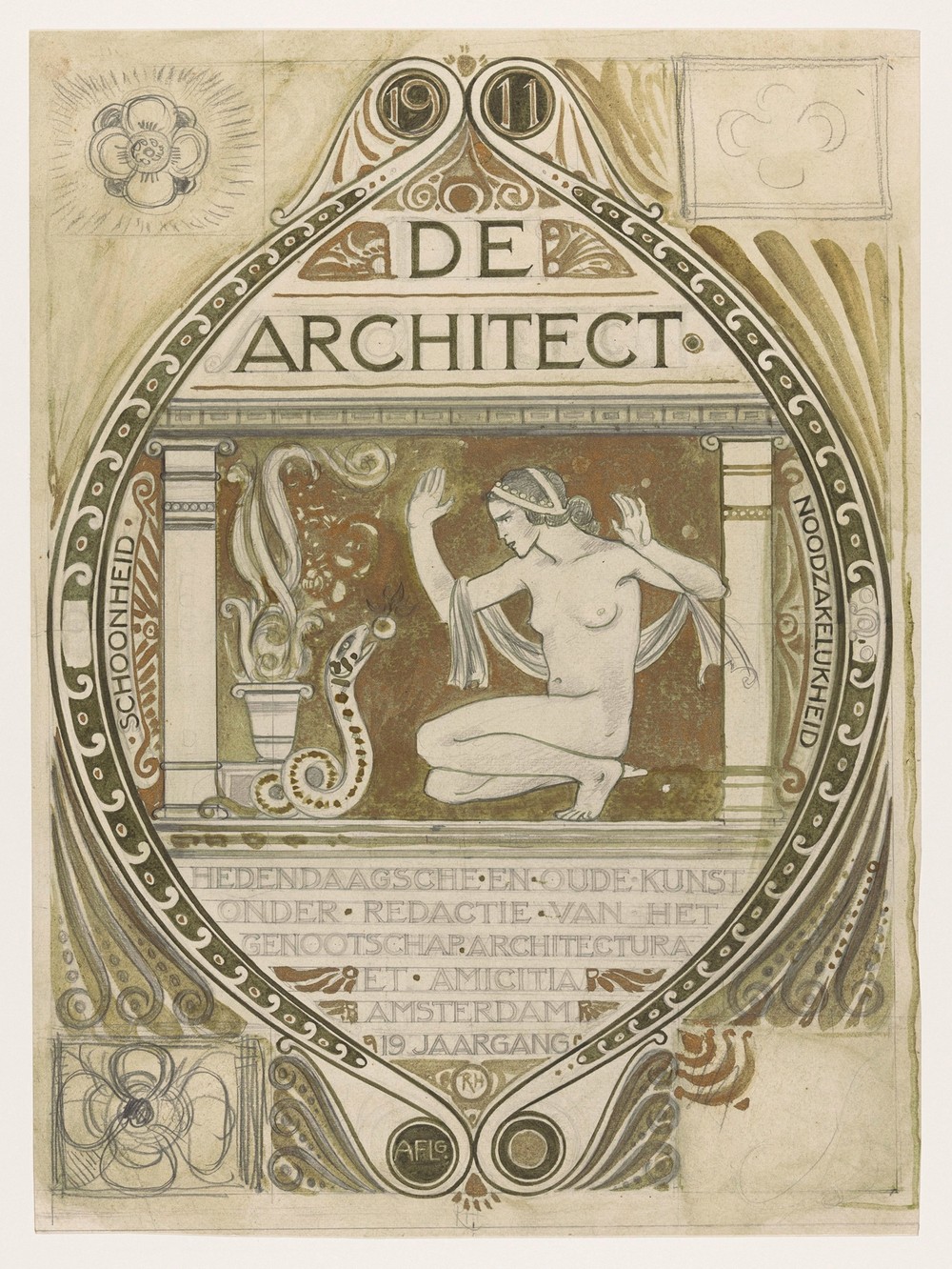 Ontwerp voor de omslag van De Architect