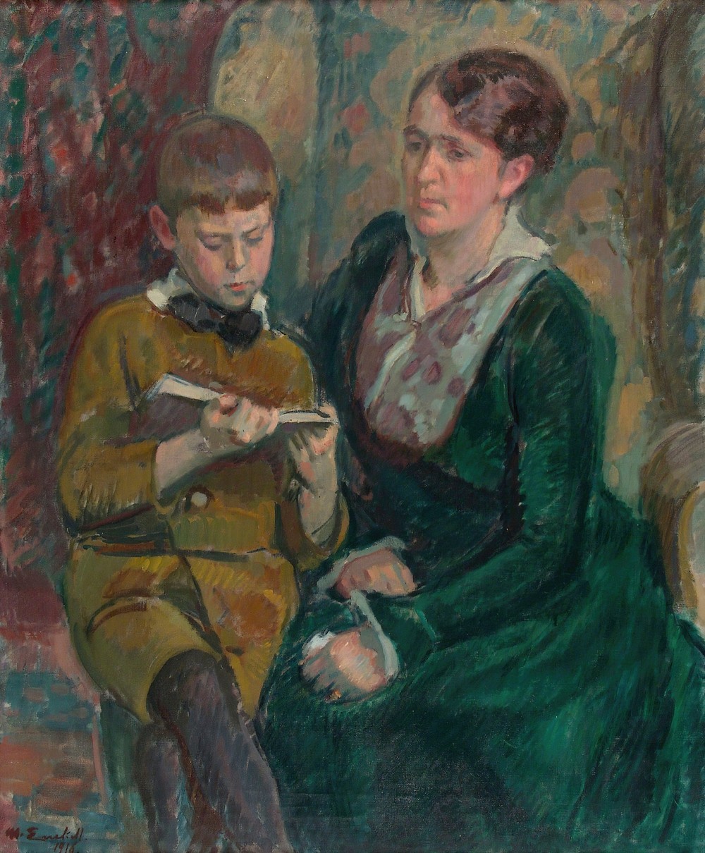Mrs. Esther Cederhvarf with Her Son