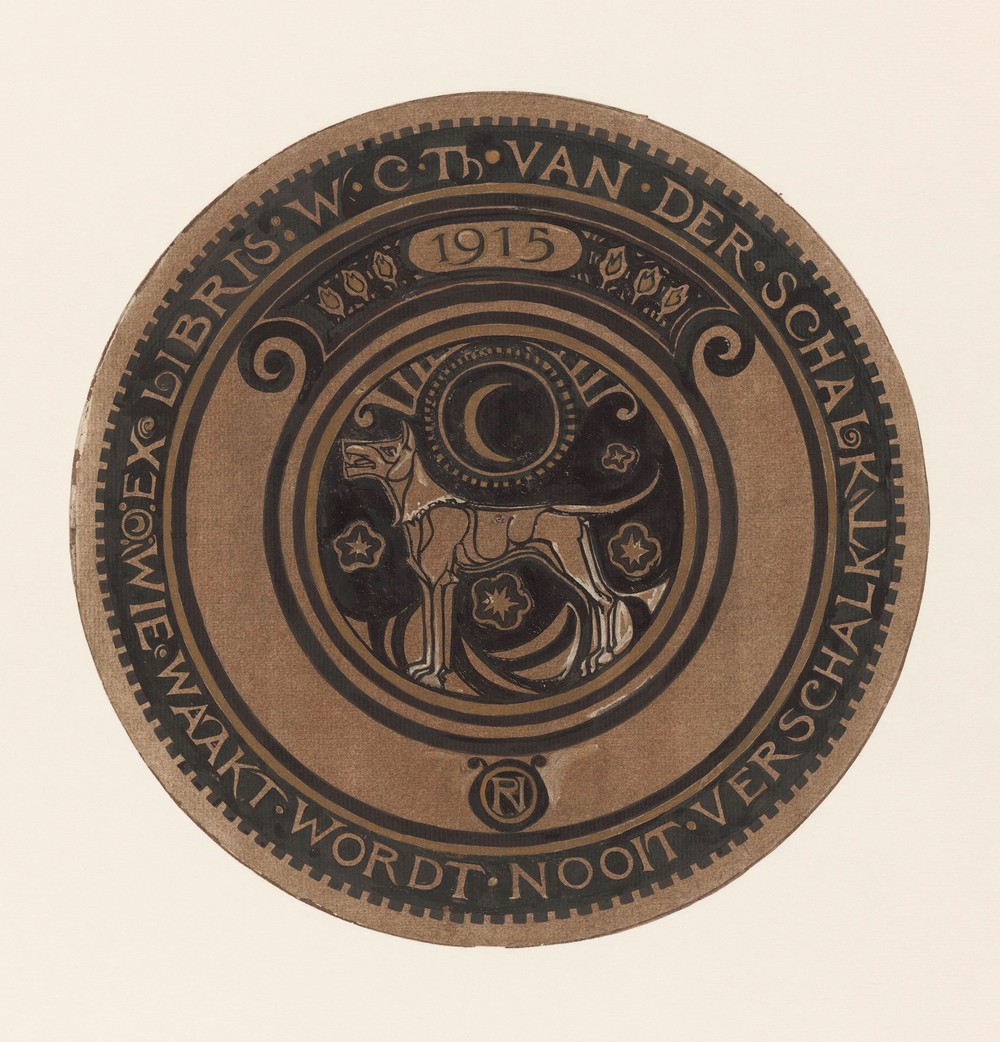 Ontwerp voor ex libris van W.C.Th. van der Schalk